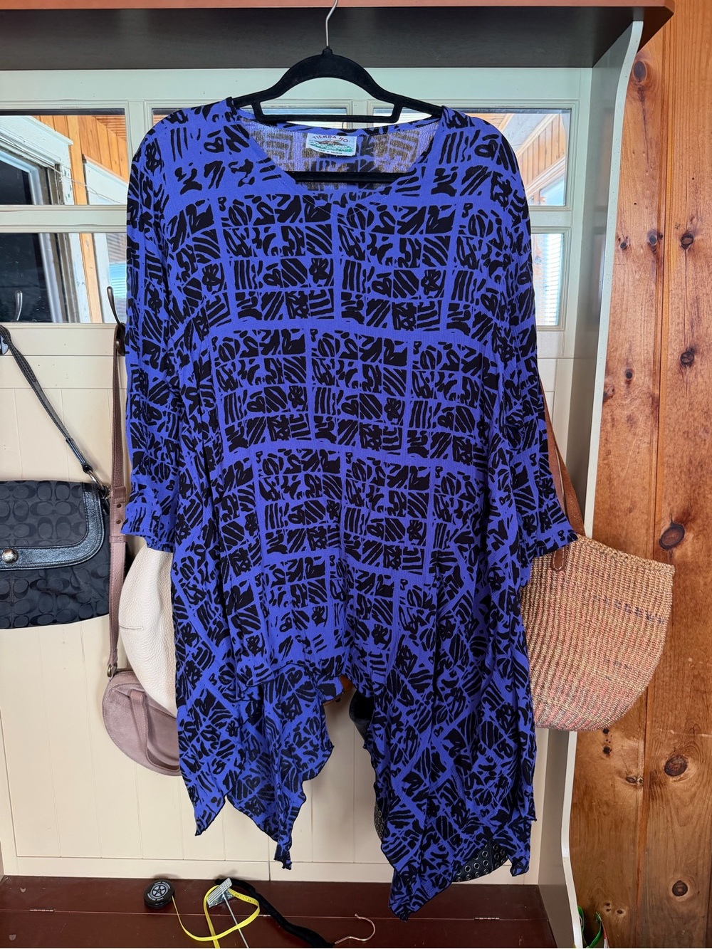 Relaxed Fit Purple & Black Printed Tunic Top by Sparrow Lane